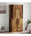 vidaXL Wardrobe Old Wood 80x52x180 cm Engineered Wood
