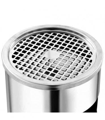 vidaXL Ashtray Dustbin | Silver | Stainless Steel | Medium | Removable Covers