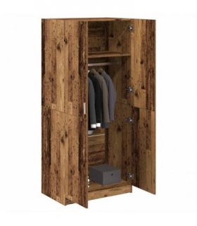 vidaXL Wardrobe Old Wood 80x52x180 cm Engineered Wood — V0672023210