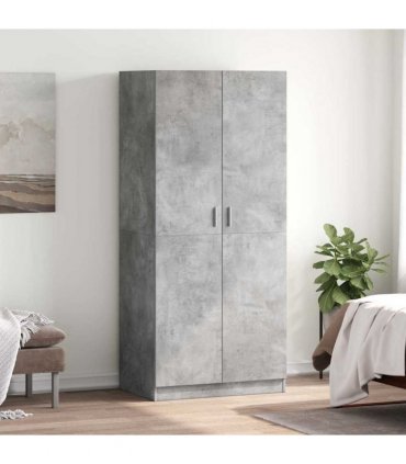 vidaXL Wardrobe Concrete Grey 80x52x180 cm Engineered Wood