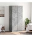 vidaXL Wardrobe Concrete Grey 80x52x180 cm Engineered Wood