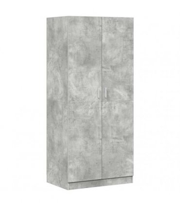 vidaXL Wardrobe Concrete Grey 80x52x180 cm Engineered Wood