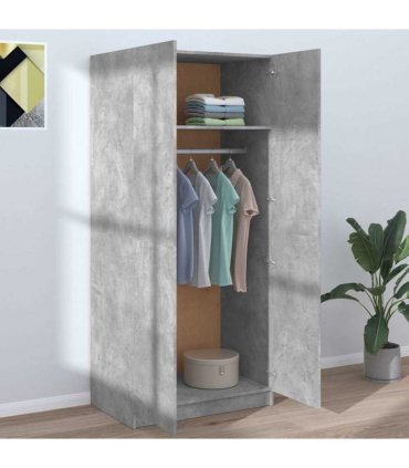 vidaXL Wardrobe Concrete Grey 80x52x180 cm Engineered Wood
