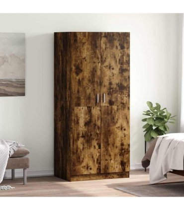 vidaXL Wardrobe Smoked Oak 80x50x180 cm Engineered Wood