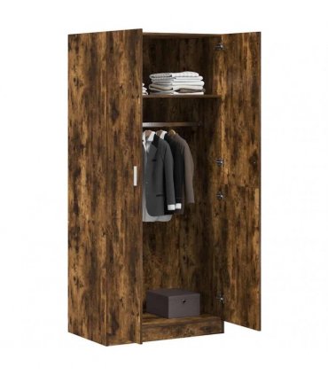 vidaXL Wardrobe Smoked Oak 80x50x180 cm Engineered Wood