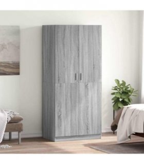 vidaXL Wardrobe Grey Sonoma 80x50x180 cm Engineered Wood