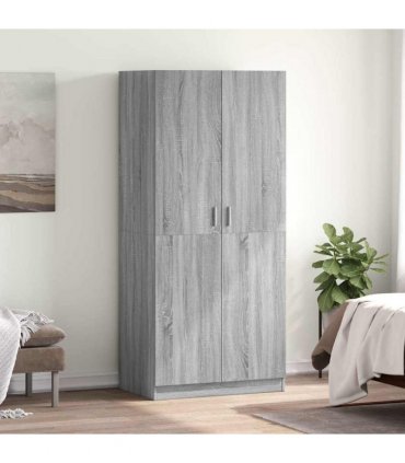 vidaXL Wardrobe Grey Sonoma 80x50x180 cm Engineered Wood