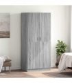 vidaXL Wardrobe Grey Sonoma 80x50x180 cm Engineered Wood