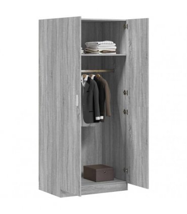 vidaXL Wardrobe Grey Sonoma 80x50x180 cm Engineered Wood