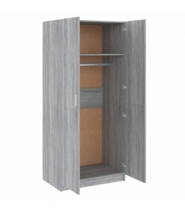 vidaXL Wardrobe Grey Sonoma 80x50x180 cm Engineered Wood