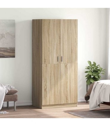 vidaXL Wardrobe Sonoma Oak 80x52x180 cm Engineered Wood — V0672023216