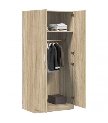 vidaXL Wardrobe Sonoma Oak 80x52x180 cm Engineered Wood — V0672023216