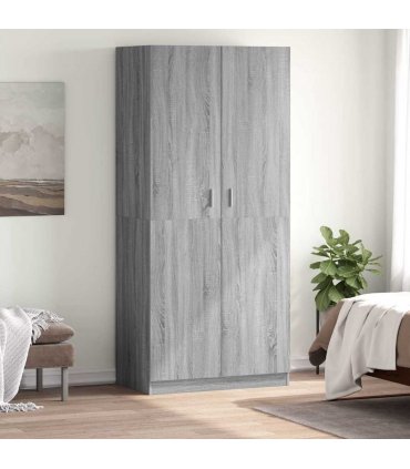 vidaXL Wardrobe Grey Sonoma 90x50x200 cm Engineered Wood
