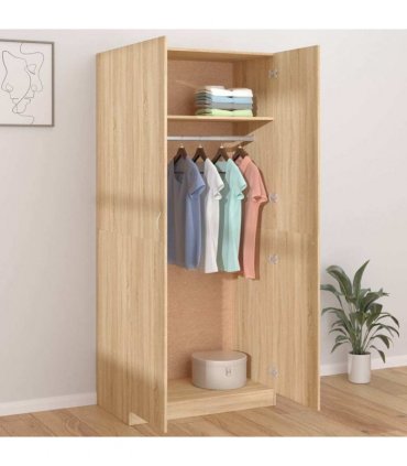 vidaXL Wardrobe Sonoma Oak 90x52x200 cm Engineered Wood
