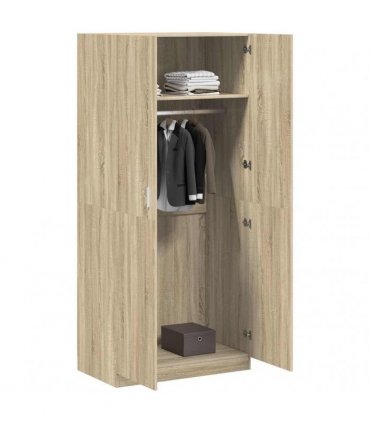 vidaXL Wardrobe Sonoma Oak 90x52x200 cm Engineered Wood
