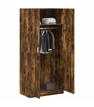 vidaXL Wardrobe Smoked Oak 90x50x200 cm Engineered Wood