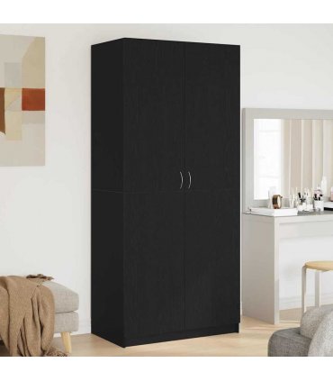 vidaXL Wardrobe with Door Black Oak 90 x 52 x 200 cm Engineered Wood