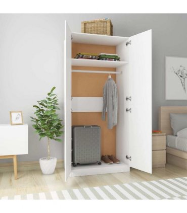 vidaXL Wardrobe White 90x52x200 cm Engineered Wood
