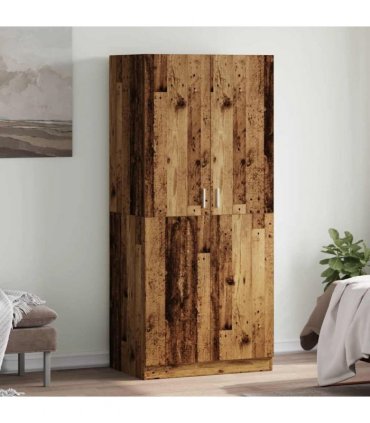 vidaXL Wardrobe Old Wood 90x52x200 cm Engineered Wood