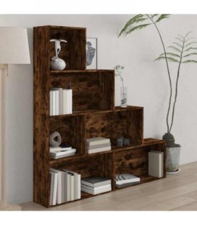 vidaXL Book Cabinet Smoked Oak 155x24x160 cm
