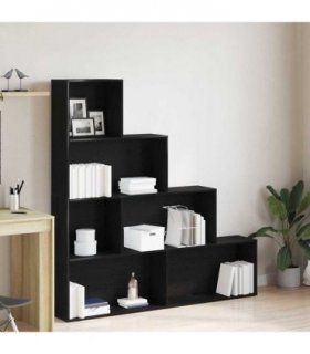 vidaXL Book Cabinet Black Oak 155 x 24 x 160 cm Engineered Wood