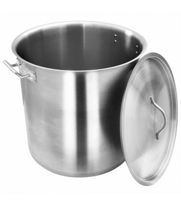 vidaXL Stock Pot 98 L 50x50 cm Stainless Steel — Size: 50 x 50 cm (98 l)