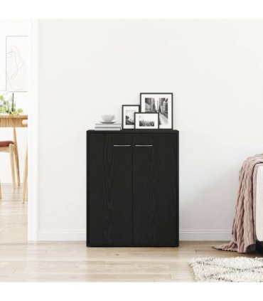 vidaXL Sideboard Black Oak 60x30x75 cm Engineered Wood