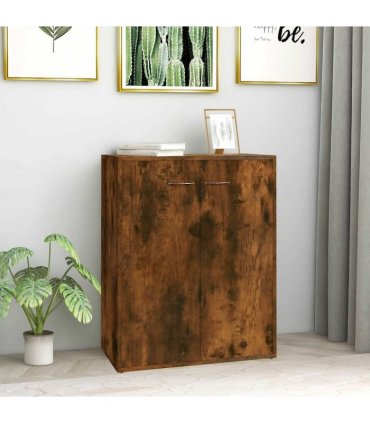 vidaXL Sideboard Smoked Oak 60x30x75 cm Engineered Wood