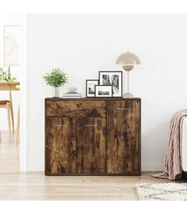 vidaXL Sideboard Smoked Oak 88x30x70 cm Engineered Wood