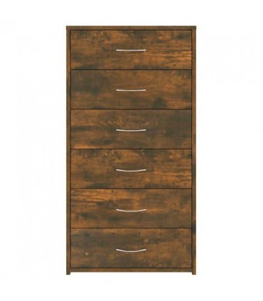 vidaXL Sideboard with 6 Drawers Smoked Oak 50x34x96 cm Engineered Wood