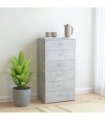 vidaXL Sideboard with 6 Drawers Concrete Grey 50x34x96 cm Engineered Wood