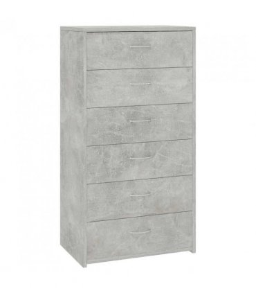 vidaXL Sideboard with 6 Drawers Concrete Grey 50x34x96 cm Engineered Wood
