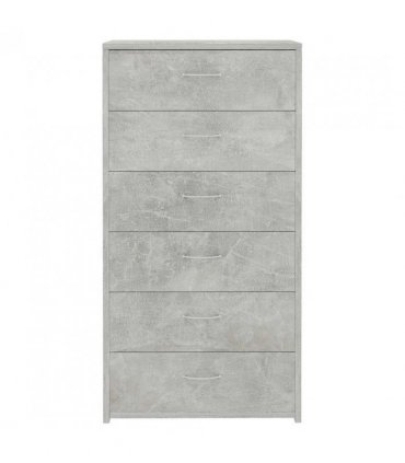 vidaXL Sideboard with 6 Drawers Concrete Grey 50x34x96 cm Engineered Wood