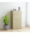vidaXL Sideboard with 6 Drawers Sonoma Oak 50x34x96 cm Engineered Wood