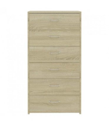 vidaXL Sideboard with 6 Drawers Sonoma Oak 50x34x96 cm Engineered Wood