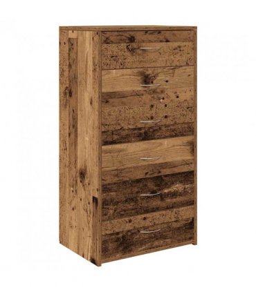vidaXL Sideboard with 6 Drawers Old Wood 50x34x96 cm Engineered Wood