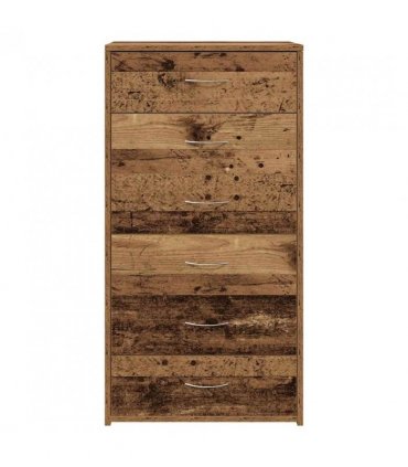 vidaXL Sideboard with 6 Drawers Old Wood 50x34x96 cm Engineered Wood