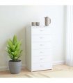 vidaXL Sideboard with 6 Drawers White 50x34x96 cm Engineered Wood