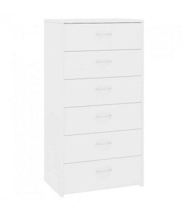 vidaXL Sideboard with 6 Drawers White 50x34x96 cm Engineered Wood