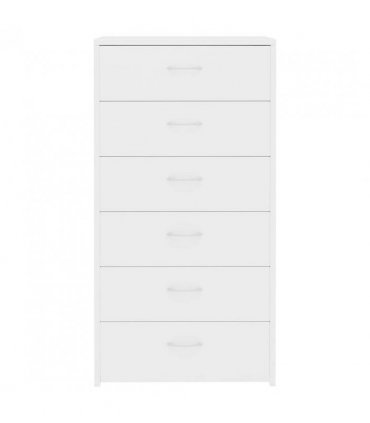 vidaXL Sideboard with 6 Drawers White 50x34x96 cm Engineered Wood