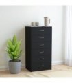 vidaXL Sideboard with 6 Drawers Black 50x34x96 cm Engineered Wood