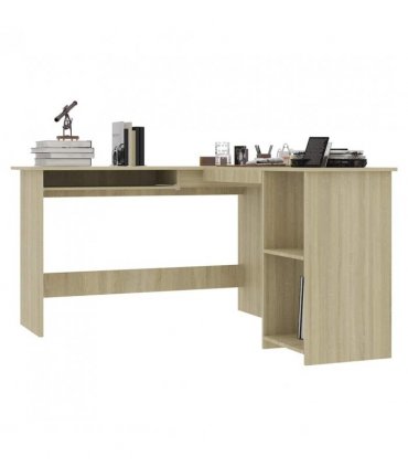 vidaXL L-Shaped Corner Desk Sonoma Oak 120x140x75 cm Engineered Wood