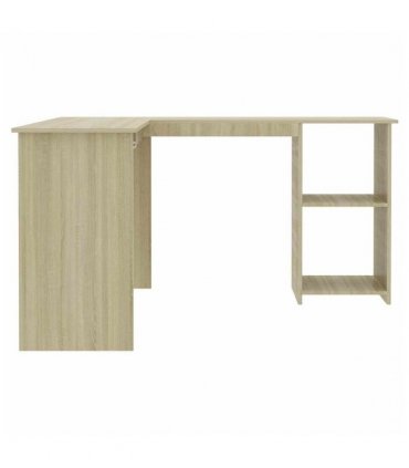 vidaXL L-Shaped Corner Desk Sonoma Oak 120x140x75 cm Engineered Wood
