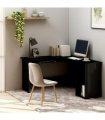 vidaXL L-Shaped Corner Desk High Gloss Black 120x140x75 cm Engineered Wood