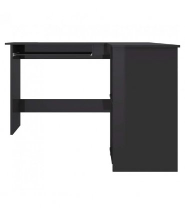 vidaXL L-Shaped Corner Desk High Gloss Black 120x140x75 cm Engineered Wood