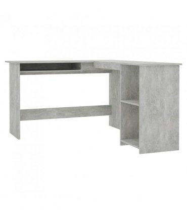 vidaXL L-Shaped Corner Desk Concrete Grey 120x140x75 cm Engineered Wood