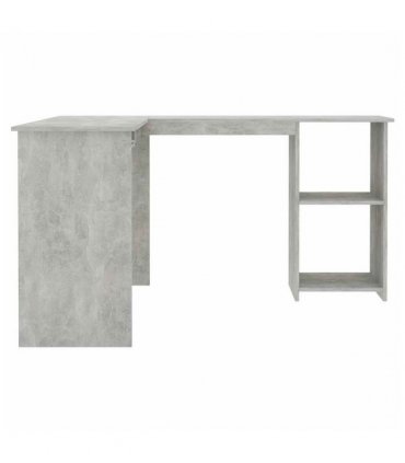 vidaXL L-Shaped Corner Desk Concrete Grey 120x140x75 cm Engineered Wood