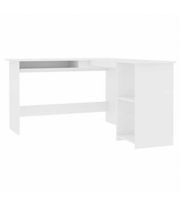 vidaXL L-Shaped Corner Desk White 120x140x75 cm Engineered Wood