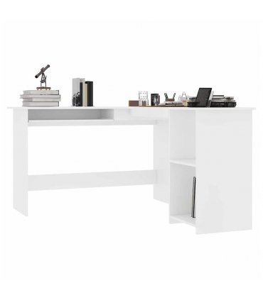 vidaXL L-Shaped Corner Desk White 120x140x75 cm Engineered Wood