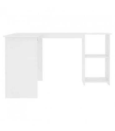 vidaXL L-Shaped Corner Desk White 120x140x75 cm Engineered Wood